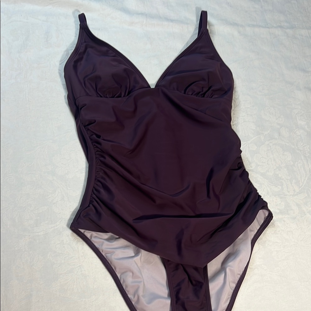 Cupshe Deep Purple One-Piece Swimsuit